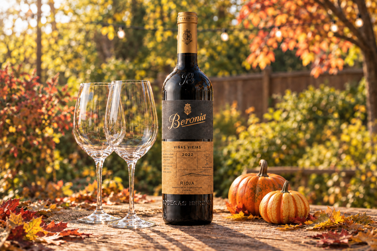 Landscape bottle photo with small pumpkins